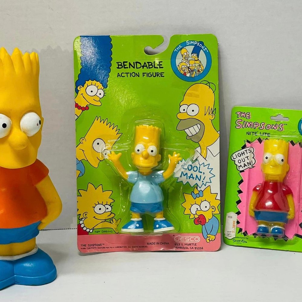 NEW The Simpsons Bart Simpson Jesco 1990 Bendable Figure Factory Sealed...